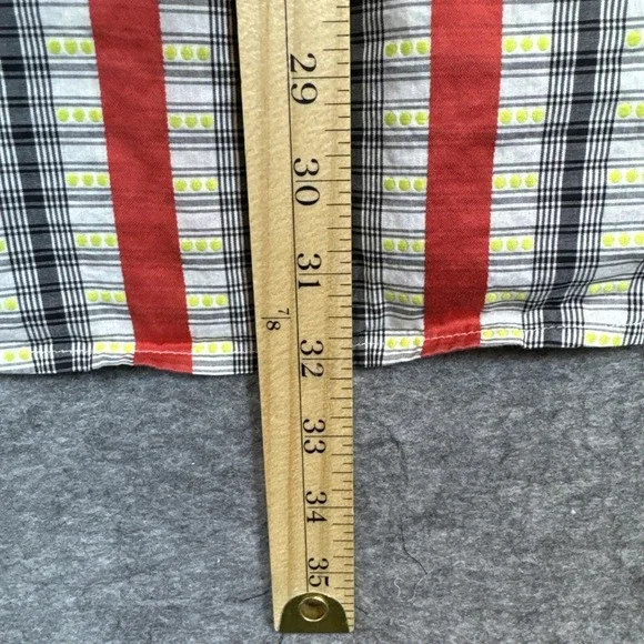 Robert Graham Shirt Mens 2XL Red Striped Cotton Silk Flip Cuff Geometric Paisey